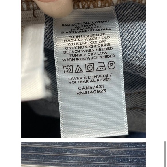 Loft Jeans Womens 14 Blue High Waist Straight Crop Raw Hem Stretch Medium Wash - Picture 11 of 12